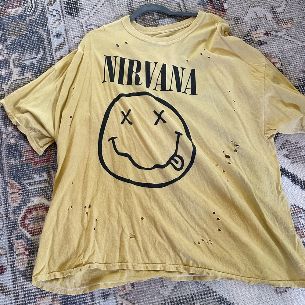 Urban Outfitters Yellow Nirvana Tee